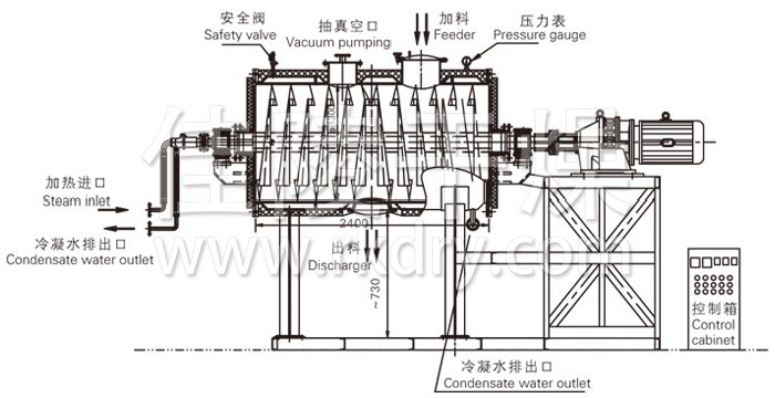 真空耙式干燥机结构示意图